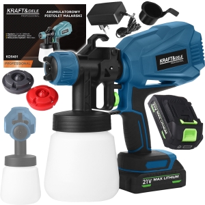 AGREGAT MALARSKI PISTOLET NATRYSKOWY AKUMULATOROWY 21V DO MALOWANIA 800ml