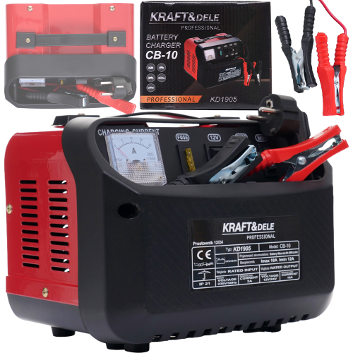 PROSTOWNIK SAMOCHODOWY DO AKUMULATORÓW 12V 24V 10A 20Ah – 60Ah 