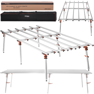 STÓŁ GLAZURNICZY DO DUŻYCH FORMATÓW 360x150x80cm DO 250kg ALUMINIUM + TORBA