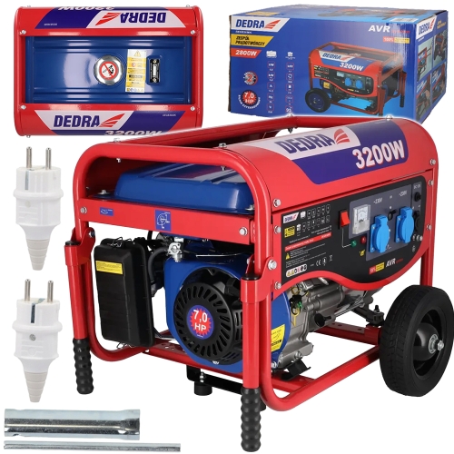 AGREGAT PRĄDOTWÓRCZY GENERATOR PRĄDU 3,2kW 2,8kVA 210cm³ AVR 2x230V BENZYNA