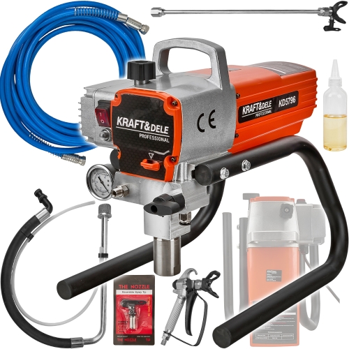 AGREGAT MALARSKI HYDRODYNAMICZNY DO ELEWACJI 1500W 2,5L/MIN + AKCESORIA