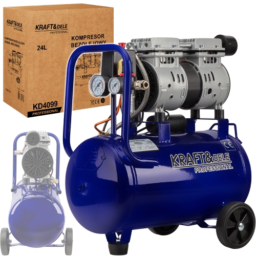 KOMPRESOR BEZOLEJOWY SPRĘŻARKA POWIETRZA 24L 1200W 220L/min 230V/50Hz