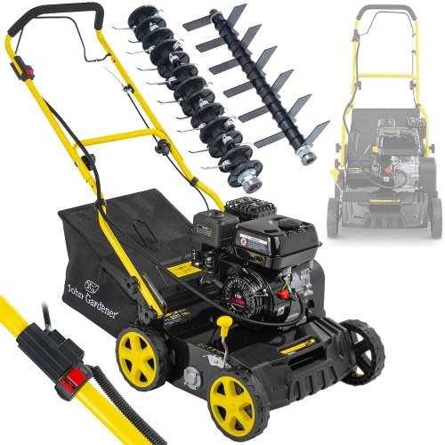 AERATOR WERTYKULATOR SPALINOWY 6,5KM 4-SUW OHV 4T 400mm 2 WAŁKI KOSZ 50L