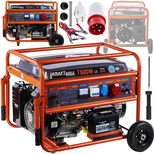 AGREGAT PRĄDOTWÓRCZY 7500W GENERATOR PRĄDU BENZYNA AVR 4-SUW 12V/230V/400V