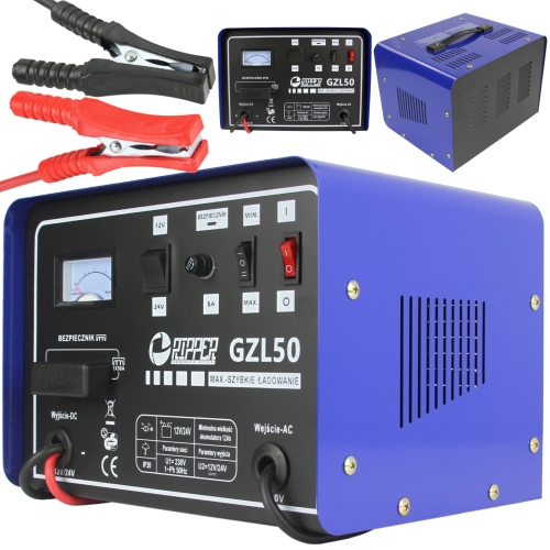 PROSTOWNIK SAMOCHODOWY DO AKUMULATORÓW 12V 24V ZESPÓŁ PROSTOWNIKOWY GZL-50