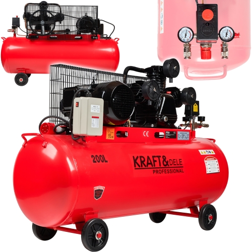 SPRĘŻARKA POWIETRZA KOMPRESOR OLEJOWY 200L 4,8kW / 6,5KM 400V 8 BAR 3-TŁOKI