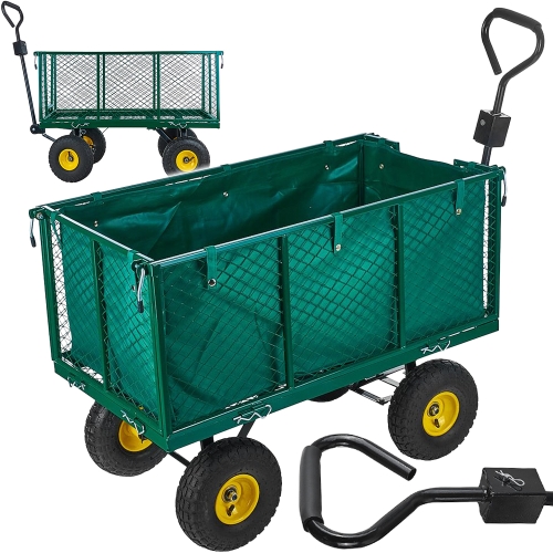 WÓZEK OGRODOWY TRANSPORTOWY PRZYCZEPKA 220L 96x51x40cm OTWIERANE BURTY