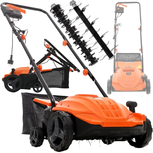 AERATOR WERTYKULATOR ELEKTRYCZNY 3w1 2400W AREATOR TRAWY REGULACJA KOSZ 40L