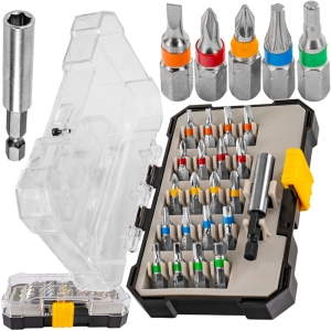 BITY DO WKRĘTARKI S2 25mm 1/4" Z PRZEDŁUŻKĄ MAGNETYCZNĄ 60mm ZESTAW 21el