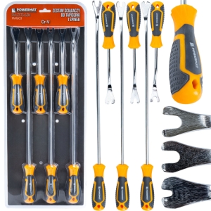 ZESTAW ŚCIĄGACZY DO DEMONTAŻU TAPICERKI SPINEK U V 6el 235mm 485mm CR-V
