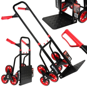 WÓZEK SCHODOWY SKŁADANY TRANSPORTOWY 150KG DUŻE KOŁA 150MM 45x109x60cm