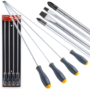 ZESTAW WKRĘTAKÓW PRZEDŁUŻANYCH 4el DŁUGIE ŚRUBOKRĘTY Z MAGNESEM 450mm