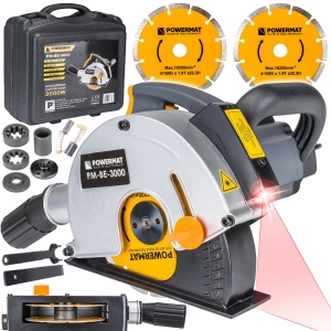 BRUZDOWNICA ELEKTRYCZNA DO BETONU 3000W Z REGULACJĄ 150mm + LASER 2xTARCZA