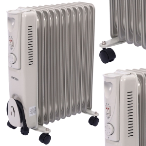 GRZEJNIK ELEKTRYCZNY OLEJOWY 3 POZIOMY GRZANIA 2500W TERMOSTAT 