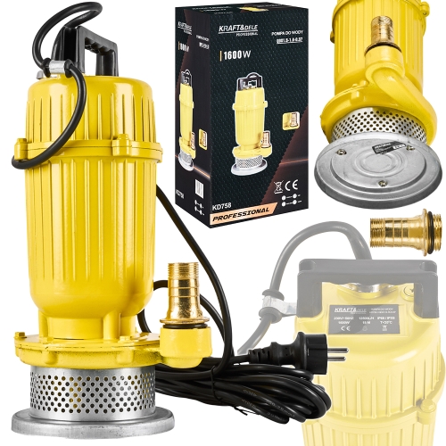 POMPA ZANURZENIOWA ZATAPIALNA DO WODY CZYSTEJ BRUDNEJ 1600W 1" 12500l/h