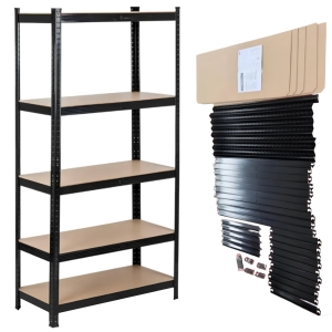 REGAŁ MAGAZYNOWY WARSZTATOWY METALOWY OCYNKOWANY 180x90x40 PÓŁKI CZARNY