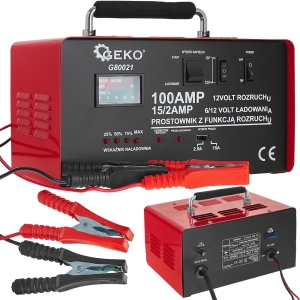 PROSTOWNIK AKUMULATOROWY Z ROZRUCHEM 100A 6V/12V ŁADOWARKA 20-120Ah ROZRUCH