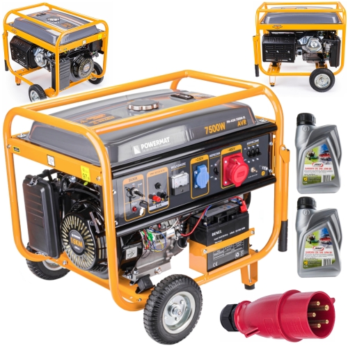 AGREGAT PRĄDOTWÓRCZY GENERATOR PRĄDU BENZYNA 7500W 230V/400V AVR + OLEJ