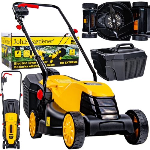 KOSIARKA ELEKTRYCZNA 1300W DO TRAWY 32 CM Z REGULACJĄ 25-60mm +KOSZ 30L