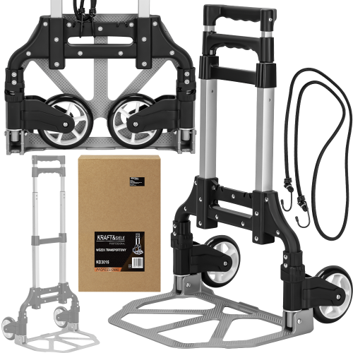 WÓZEK MAGAZYNOWY TRANSPORTOWY SKŁADANY ALUMINIOWY 80kg PLATFORMA 38,5x27cm