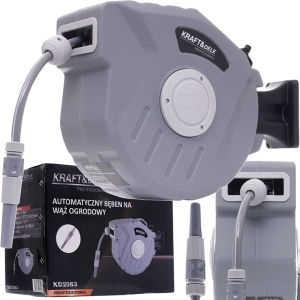BĘBEN NA WĄŻ OGRODOWY ZWIJACZ AUTOMATYCZNY 20M + 2M 1/2" PCV