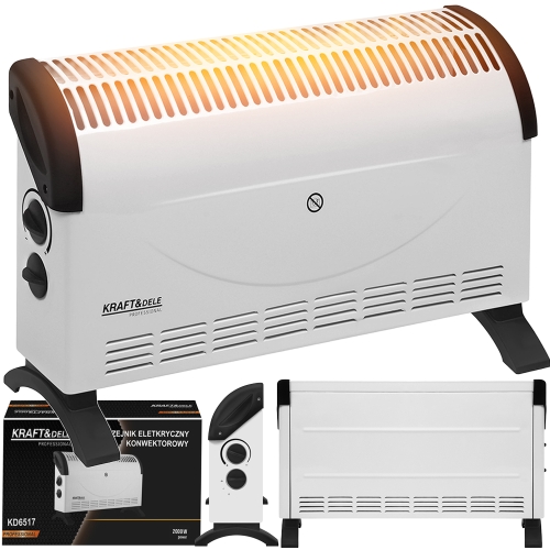 GRZEJNIK ELEKTRYCZNY KONWEKTOROWY Z TERMOSTATEM DO GARAŻU 750W/1250W/2000W