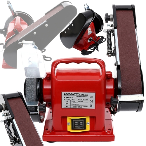SZLIFIERKA WIELOFUNKCYJNA STOŁOWA TAŚMOWA 1800W 230V TARCZA 
