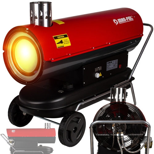 NAGRZEWNICA OLEJOWA DMUCHAWA SPALINOWA TERMOSTAT 80kW 230V KOMIN DIESEL 