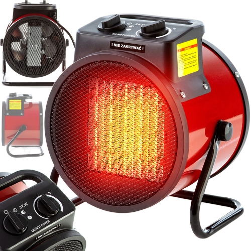 NAGRZEWNICA ELEKTRYCZNA GRZEJNIK FARELKA 3kW TERMOWENTYLATOR 230V/50Hz