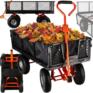 WÓZEK OGRODOWY TRANSPORTOWY ROZKŁADANY PRZYCZEPKA 400KG + WKŁAD MATERIAŁOWY