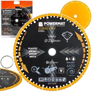 TARCZA DIAMENTOWA UNIWERSALNA DO METALU DREWNA CEGIEŁ CERAMIKI PCV 230mm