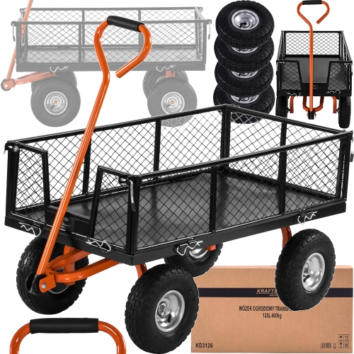 WÓZEK OGRODOWY TRANSPORTOWY TURYSTYCZNY PLAŻOWY 400KG 125L 96,5x52cm