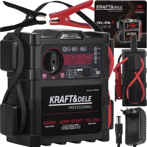 JUMP STARTER ROZRUCHOWY SAMOCHODOWY 12V/24V 4300A LAMPA LED USB