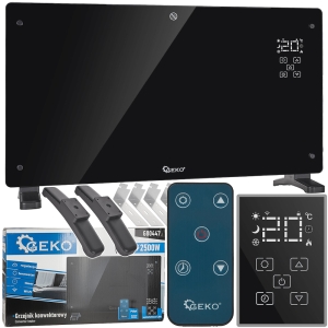 GRZEJNIK ELEKTRYCZNY SZKLANY KONWEKTOROWY SZKLANY CZARNY SMART WIFI 2500W