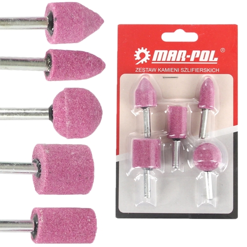 KAMIENIE SZLIFIERSKIE TRZPIEŃ DO WIERTARKI 5 SZT ZESTAW