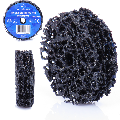 DYSK ŚCIERNY 50MM Z WŁÓKNINY OTWÓR 13MM  WŁOSY MURZYNA