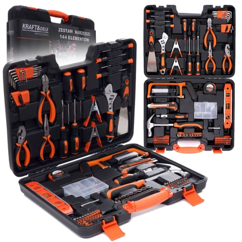 ZESTAW NARZĘDZI W WALIZCE KLUCZE WKRĘTAKI ZESTAW KLUCZY BITY 144EL WALIZKA