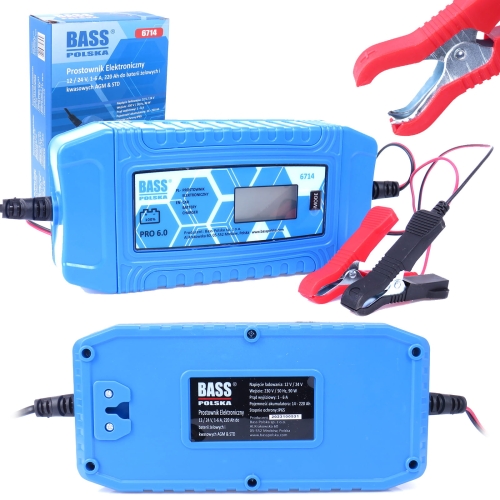 PROSTOWNIK SAMOCHODOWY ELEKTRONICZNY 12V/24V 230V/50Hz 220Ah AGM & STD