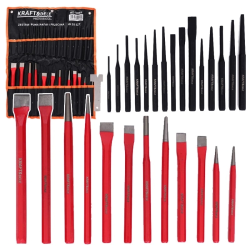 ZESTAW PUNKTAKÓW PRZECINAKÓW WYBIJAKÓW 28 ELEMENTÓW POKROWIEC