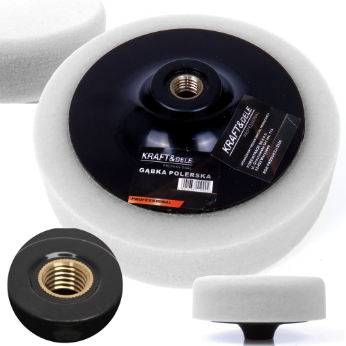 GĄBKA POLERSKA DO POLEROWANIA BIAŁA 28 kg/m³ 180 mm M14