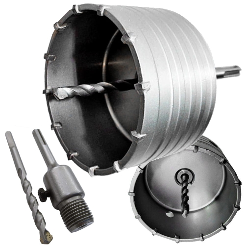 WIERTŁO OTWORNICA KORONKOWA SDS PLUS ZESTAW 120 MM DO MURU BETONU