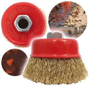 SZCZOTKA DRUCIANA CZOŁOWA MIEDZIOWANA 75MM M14