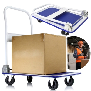 WÓZEK PLATFORMA TRANSPORTOWA 300KG SKŁADANA MAGAZYNOWA