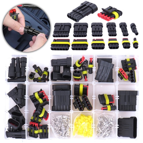 ZŁĄCZA ELEKTRYCZNE SUPERSEAL HERMETYCZNE WTYCZKI 1-6 PIN ZESTAW 424SZT.