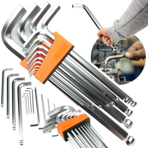 KLUCZE IMBUSOWE Z KULKĄ DŁUGIE HEX DUŻE IMBUS 13el