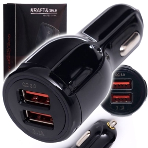 SAMOCHODOWA ŁADOWARKA 2 PORTY USB QUICK CHARGE 12V/24V 3.1A