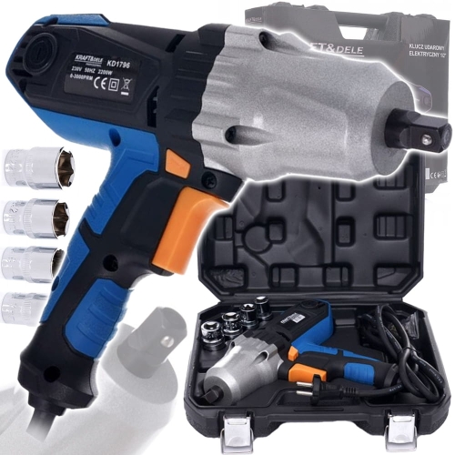 ELEKTRYCZNY KLUCZ UDAROWY 1/2" 2200W NASADKI 17-22MM WALIZKA 