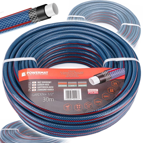 WĄŻ OGRODOWY DO WODY 1/2'' 30M 4 WARSTWOWY 22 BAR PCV ANTY UV